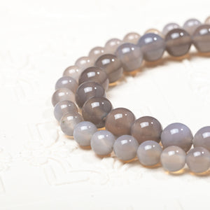 Gray Agate Beads Grade AAA Genuine Natural Gemstone Faceted Rondelle Loose Beads 6mm