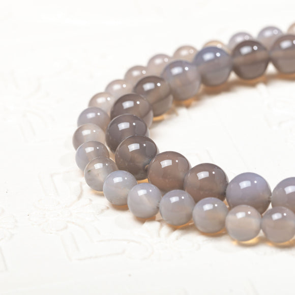 Gray Agate Beads Grade AAA Genuine Natural Gemstone Faceted Rondelle Loose Beads 8mm