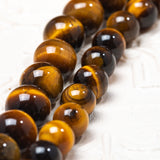 Golden Brown TIGERS EYE Natural Gemstone Round Beads Handmade Jewelry Healing Crystal 8mm