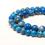 Dark Blue Imperial Jasper Soothing stone Natural Gemstone Round Beads Handmade Jewelry 6mm