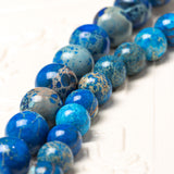 Dark Blue Imperial Jasper Soothing stone Natural Gemstone Round Beads Handmade Jewelry 6mm