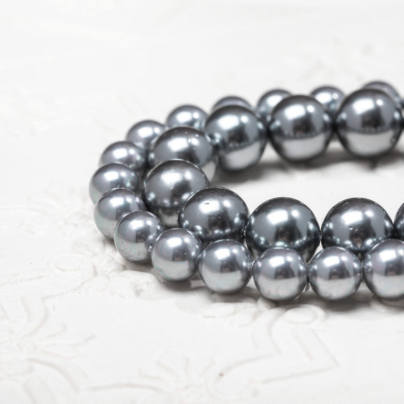 Gray Pearl Soothing stone Natural Gemstone Round Beads Handmade Jewelry 6mm