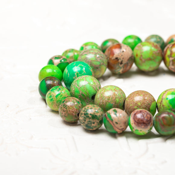 Fruit Green Imperial Jasper Refreshing stone Natural Gemstone Round Beads Handmade Jewelry 8mm