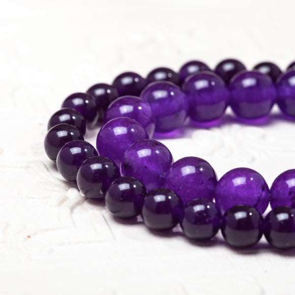 Dark Purple Carnelian Chalcedony Spiritual stone Natural Gemstone Round Beads Handmade Jewelry 8mm