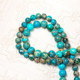 Lake Blue Imperial Jasper Calming stone Natural Gemstone Round Beads Handmade Jewelry 8mm