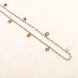 Silver Logo Charm Rosary Necklace