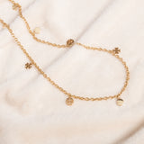 Gold Logo Charm Rosary Necklace
