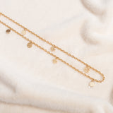 Gold Logo Charm Rosary Necklace