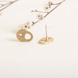 Gold Vintage Surreal Lock Earrings