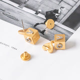 Love Message Cube Drop Earrings In Vintage Gold