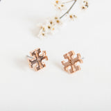 Rose Gold Logo Stud Earrings