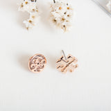 Rose Gold Logo Stud Earrings