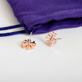 Rose Gold Logo Stud Earrings