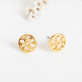 Logo Circle Stud Earrings