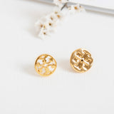 Logo Circle Stud Earrings
