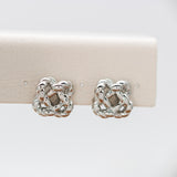 Silver Rope Knot Studs Earrings