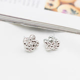 Silver Rope Knot Studs Earrings