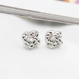 Silver Rope Knot Studs Earrings