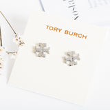 Silver Logo Stud Earrings