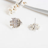 Silver Logo Stud Earrings