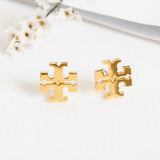 Gold Logo Stud Earrings