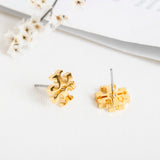 Gold Logo Stud Earrings