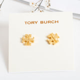 Gold Logo Stud Earrings