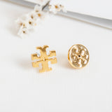 Gold Logo Stud Earrings
