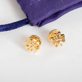 Gold Logo Stud Earrings