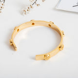 Gold Milgrain Logo Cuff Bracelet