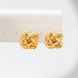Gold Rope Knot Studs Earrings