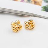 Gold Rope Knot Studs Earrings