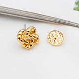 Gold Rope Knot Studs Earrings