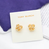 Gold Rope Knot Studs Earrings