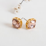 Pink Set Crystal Earrings