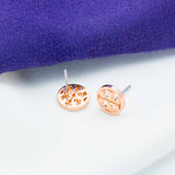 Rose Gold Logo Circle Stud Earrings