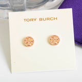 Rose Gold Logo Circle Stud Earrings