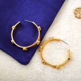 Gold Milgrain Hoop Earrings
