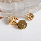 Ivory Crystal Gold Stud Natalie Earrings