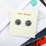 Natalie Pearl Gun Metal Gray Crystal Earring