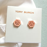 Hex Logo Stud Earrings (Rose Gold)