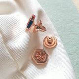Hex Logo Stud Earrings (Rose Gold)