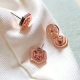 Hex Logo Stud Earrings (Rose Gold)