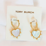 Mother Of Pearl Heart Charm Earrings