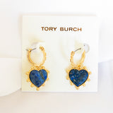 Semi Precious Heart Gold Earrings