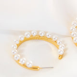 Pearl Fringe Hoop Earring