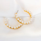 Pearl Fringe Hoop Earring