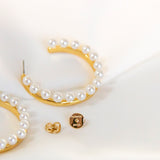Pearl Fringe Hoop Earring