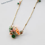 Les Néréides owl and stone necklace