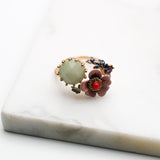 Les Néréides Beautiful Adorable Colorful Stone Rose Gold  rings Size 7